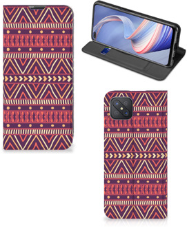 B2Ctelecom Bookcase OPPO Reno4 Z 5G Smart Cover Aztec Purple