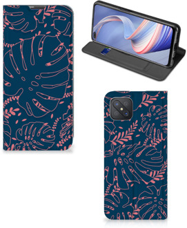 B2Ctelecom Bookcase OPPO Reno4 Z 5G Smartphone Hoesje Palm Leaves