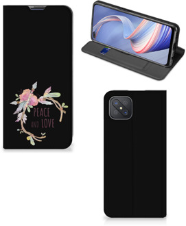 B2Ctelecom Bookcase OPPO Reno4 Z 5G Telefoonhoesje Boho Text