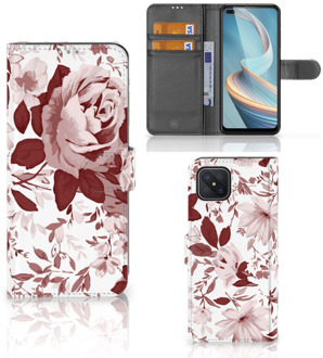 B2Ctelecom Bookcase OPPO Reno4 Z GSM Hoesje Watercolor Flowers