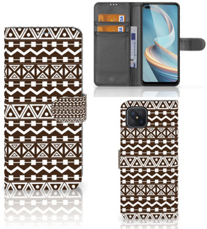 B2Ctelecom Bookcase OPPO Reno4 Z Hoesje Aztec Brown