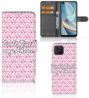 B2Ctelecom Bookcase OPPO Reno4 Z Hoesje Flowers Pink DTMP