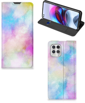 B2Ctelecom Bookcase Personaliseren Motorola Moto G100 Telefoonhoesje Watercolor Light