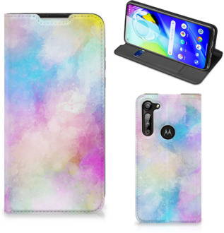 B2Ctelecom Bookcase Personaliseren Motorola Moto G8 Power Telefoonhoesje Watercolor Light