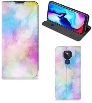 B2Ctelecom Bookcase Personaliseren Motorola Moto G9 Play Telefoonhoesje Watercolor Light