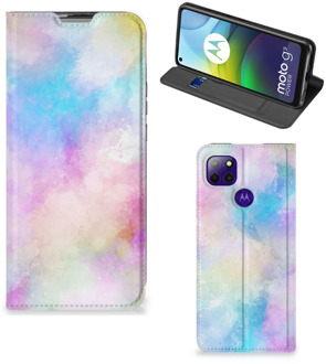 B2Ctelecom Bookcase Personaliseren Motorola Moto G9 Power Telefoonhoesje Watercolor Light