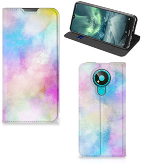 B2Ctelecom Bookcase Personaliseren Nokia 3.4 Telefoonhoesje Watercolor Light