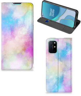 B2Ctelecom Bookcase Personaliseren OnePlus 8T Telefoonhoesje Watercolor Light