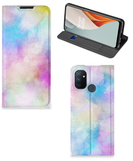 B2Ctelecom Bookcase Personaliseren OnePlus Nord N100 Telefoonhoesje Watercolor Light