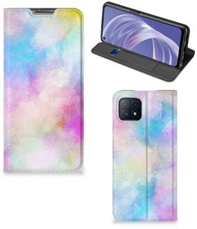 B2Ctelecom Bookcase Personaliseren OPPO A73 5G Telefoonhoesje Watercolor Light