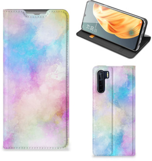 B2Ctelecom Bookcase Personaliseren OPPO Reno3 | A91 Telefoonhoesje Watercolor Light