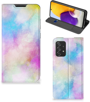 B2Ctelecom Bookcase Personaliseren Samsung Galaxy A72 (5G/4G) Telefoonhoesje Watercolor Light