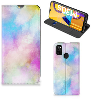 B2Ctelecom Bookcase Personaliseren Samsung Galaxy M21 Telefoonhoesje Watercolor Light