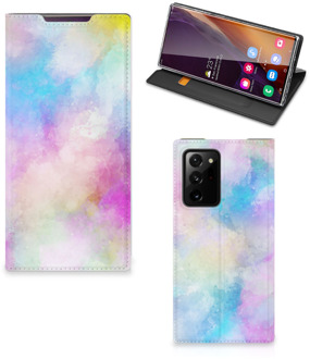 B2Ctelecom Bookcase Personaliseren Samsung Galaxy Note 20 Ultra Telefoonhoesje Watercolor Light