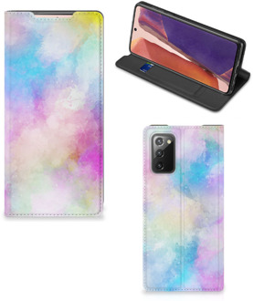 B2Ctelecom Bookcase Personaliseren Samsung Galaxy Note20 Telefoonhoesje Watercolor Light