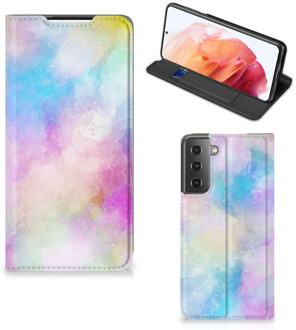 B2Ctelecom Bookcase Personaliseren Samsung Galaxy S21 Telefoonhoesje Watercolor Light