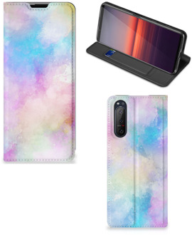 B2Ctelecom Bookcase Personaliseren Sony Xperia 5 II Telefoonhoesje Watercolor Light