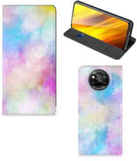 B2Ctelecom Bookcase Personaliseren Xiaomi Poco X3 Telefoonhoesje Watercolor Light