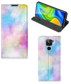 B2Ctelecom Bookcase Personaliseren Xiaomi Redmi Note 9 Telefoonhoesje Watercolor Light