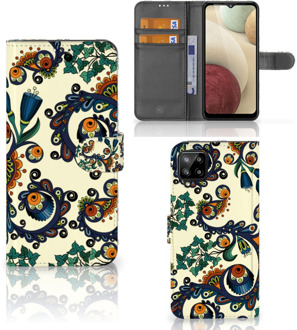 B2Ctelecom Bookcase Samsung Galaxy A12 Hoesje Barok Flower