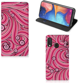 B2Ctelecom Bookcase Samsung Galaxy A20e Swirl Pink