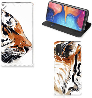 B2Ctelecom Bookcase Samsung Galaxy A20e Watercolor Tiger