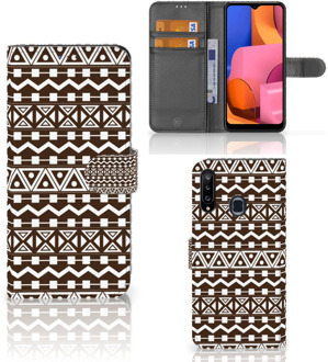 B2Ctelecom Bookcase Samsung Galaxy A20s Hoesje Aztec Brown