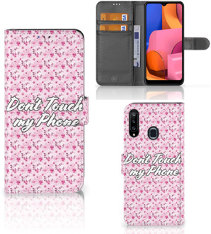 B2Ctelecom Bookcase Samsung Galaxy A20s Hoesje Flowers Pink DTMP