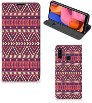 B2Ctelecom Bookcase Samsung Galaxy A20s Smart Cover Aztec Purple