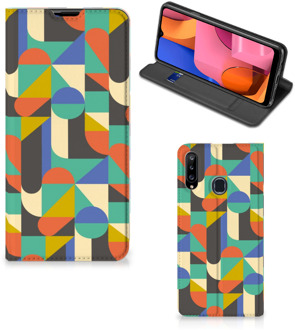 B2Ctelecom Bookcase Samsung Galaxy A20s Smart Cover Funky Retro