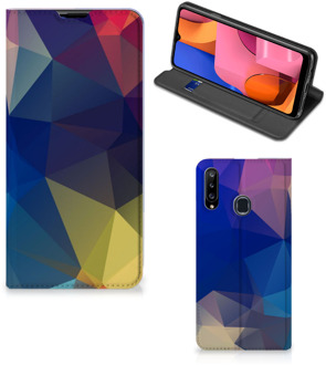 B2Ctelecom Bookcase Samsung Galaxy A20s Telefoon Hoesje Polygon Dark