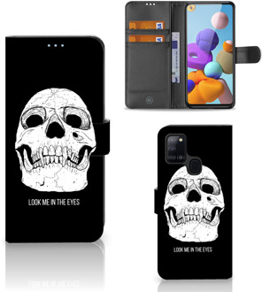 B2Ctelecom Bookcase Samsung Galaxy A21s GSM Hoesje Skull Eyes