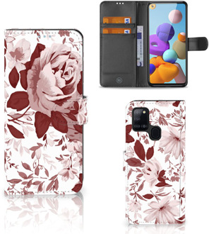 B2Ctelecom Bookcase Samsung Galaxy A21s GSM Hoesje Watercolor Flowers