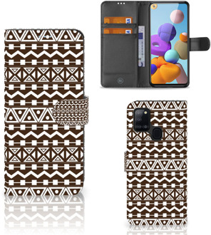 B2Ctelecom Bookcase Samsung Galaxy A21s Hoesje Aztec Brown