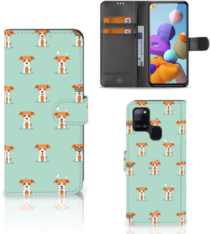 B2Ctelecom Bookcase Samsung Galaxy A21s Smartphone Hoesje Pups