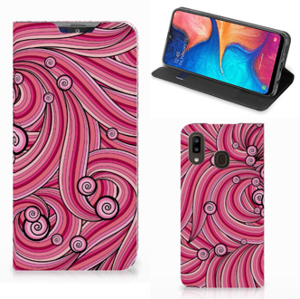 B2Ctelecom Bookcase Samsung Galaxy A30 Swirl Pink