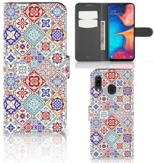 B2Ctelecom Bookcase Samsung Galaxy A30 Tiles Color