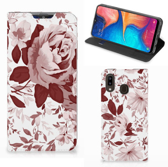 B2Ctelecom Bookcase Samsung Galaxy A30 Watercolor Flowers