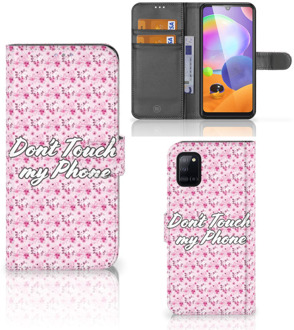 B2Ctelecom Bookcase Samsung Galaxy A31 Hoesje Flowers Pink DTMP