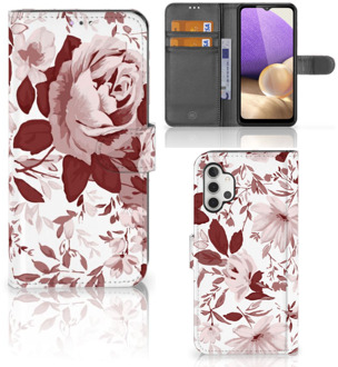 B2Ctelecom Bookcase Samsung Galaxy A32 4G GSM Hoesje Watercolor Flowers