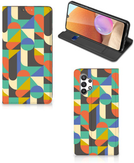 B2Ctelecom Bookcase Samsung Galaxy A32 4G Smart Cover Funky Retro