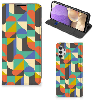 B2Ctelecom Bookcase Samsung Galaxy A32 5G Smart Cover Funky Retro