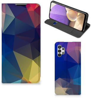 B2Ctelecom Bookcase Samsung Galaxy A32 5G Telefoon Hoesje Polygon Dark