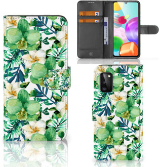 B2Ctelecom Bookcase Samsung Galaxy A41 GSM Hoesje Orchidee Groen