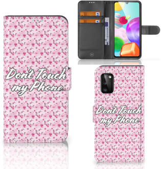 B2Ctelecom Bookcase Samsung Galaxy A41 Hoesje Flowers Pink DTMP