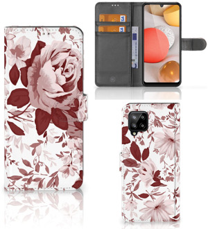 B2Ctelecom Bookcase Samsung Galaxy A42 5G GSM Hoesje Watercolor Flowers