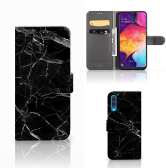 B2Ctelecom Bookcase Samsung Galaxy A50 Hoesje Marmer Zwart