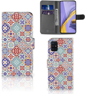 B2Ctelecom Bookcase Samsung Galaxy A51 Tiles Color