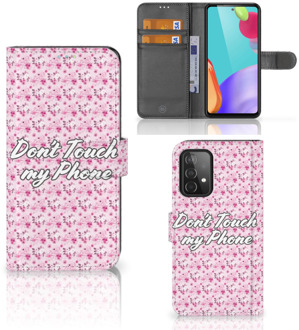 B2Ctelecom Bookcase Samsung Galaxy A52 Hoesje Flowers Pink DTMP