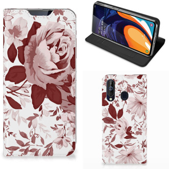 B2Ctelecom Bookcase Samsung Galaxy A60 Watercolor Flowers